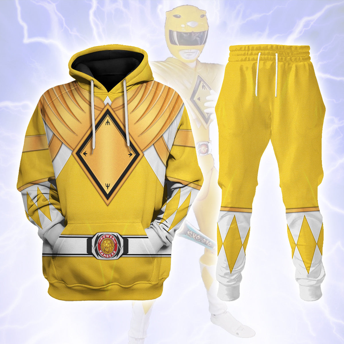 Yellow Ranger Dragon Shield Hoodies Sweatshirt T-shirt Hawaiian Tracksuit - Stormmerch Exclusive