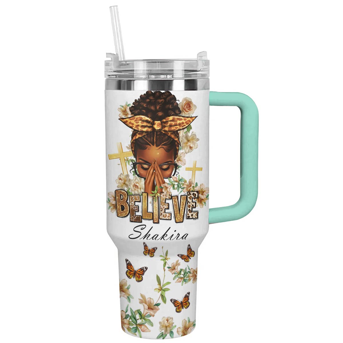 You Are My Sunshine Black Woman Custom Stanley Cup 40 oz 30 oz Tumbler With Handle