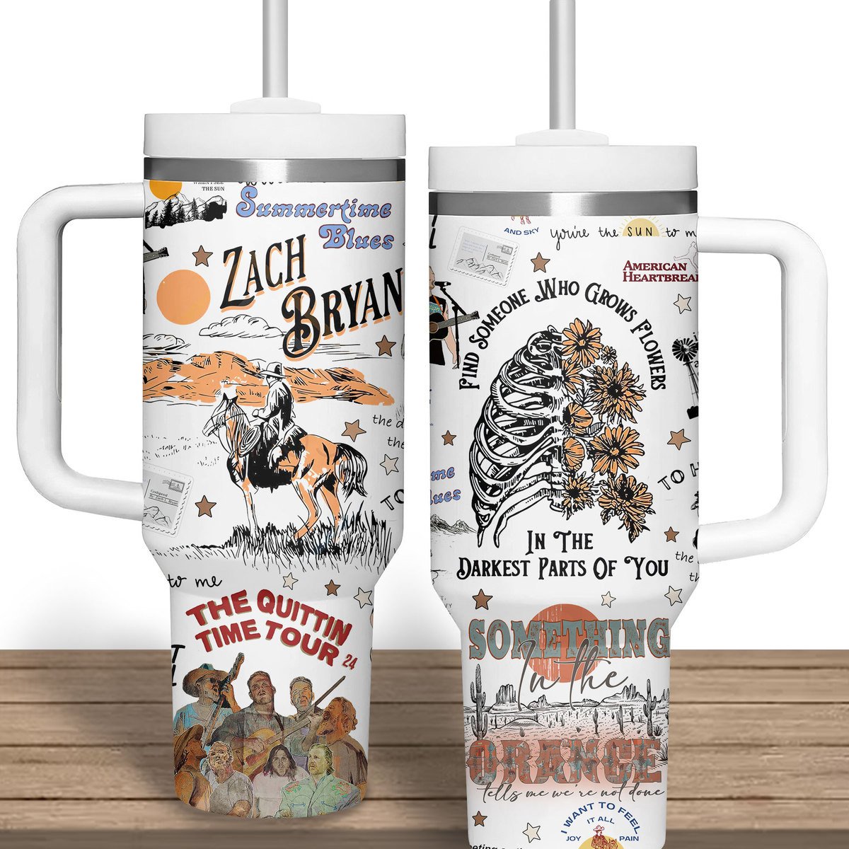 Zach Bryan Music Custom Stanley Cup 40 oz 30 oz Tumbler With Handle