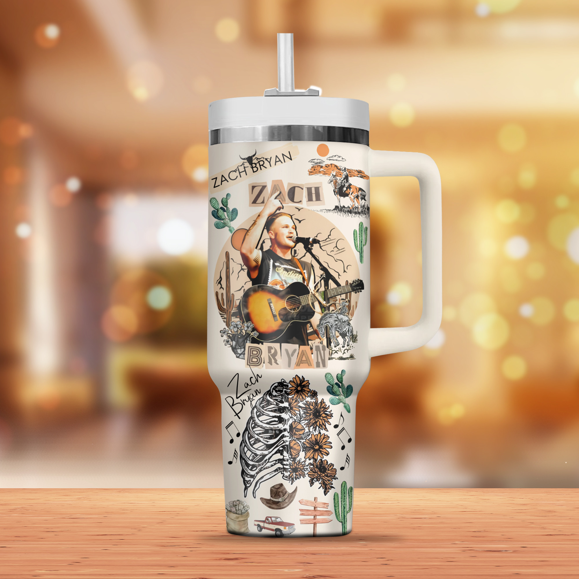 Zach Bryan Music Custom Stanley Cup 40 oz 30 oz Tumbler With Handle