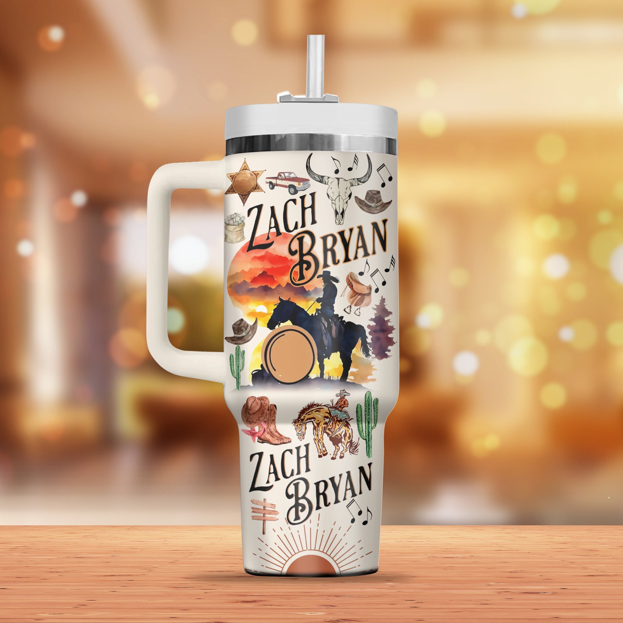 Zach Bryan Music Custom Stanley Cup 40 oz 30 oz Tumbler With Handle