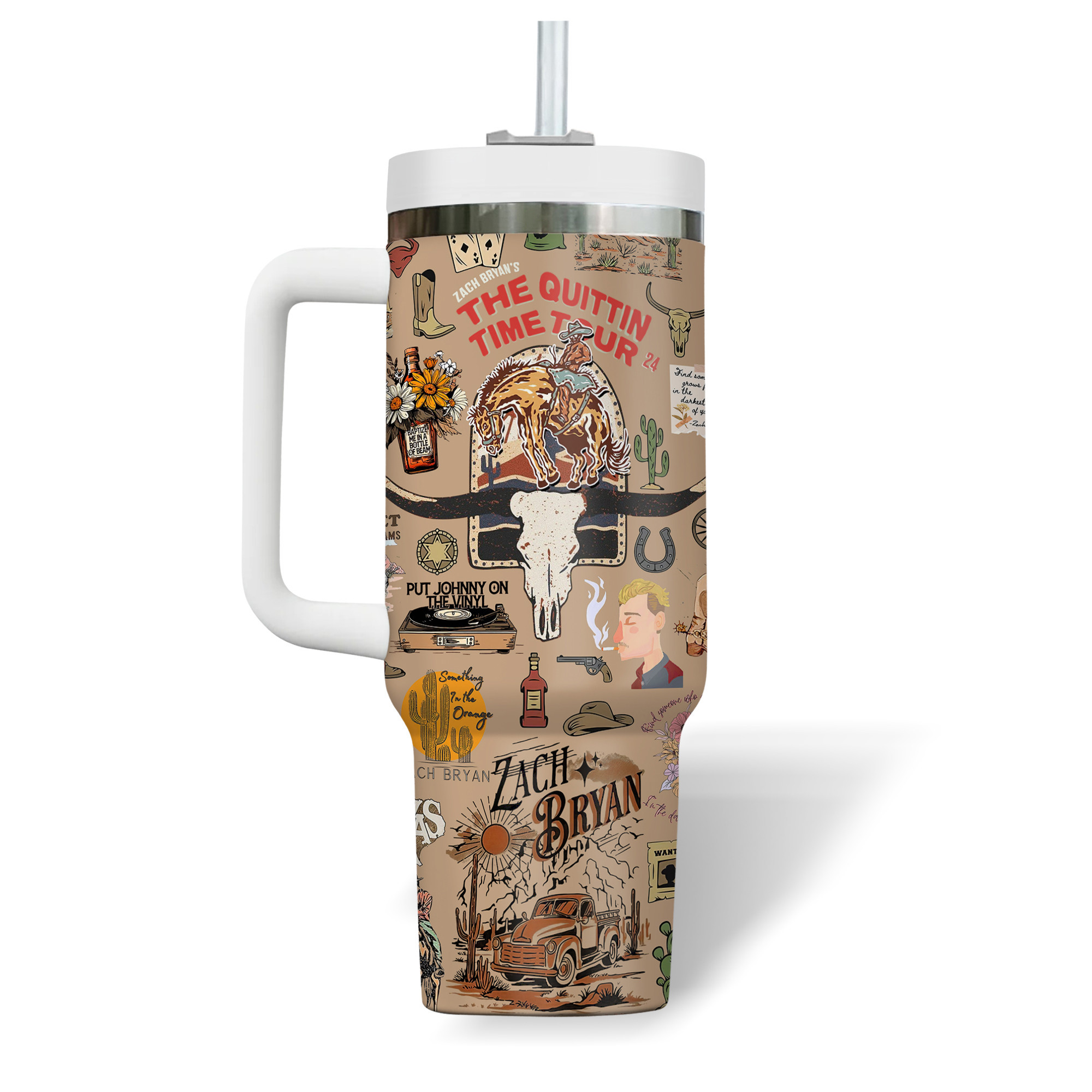 Zach Bryan Music Custom Stanley Cup 40 oz 30 oz Tumbler With Handle