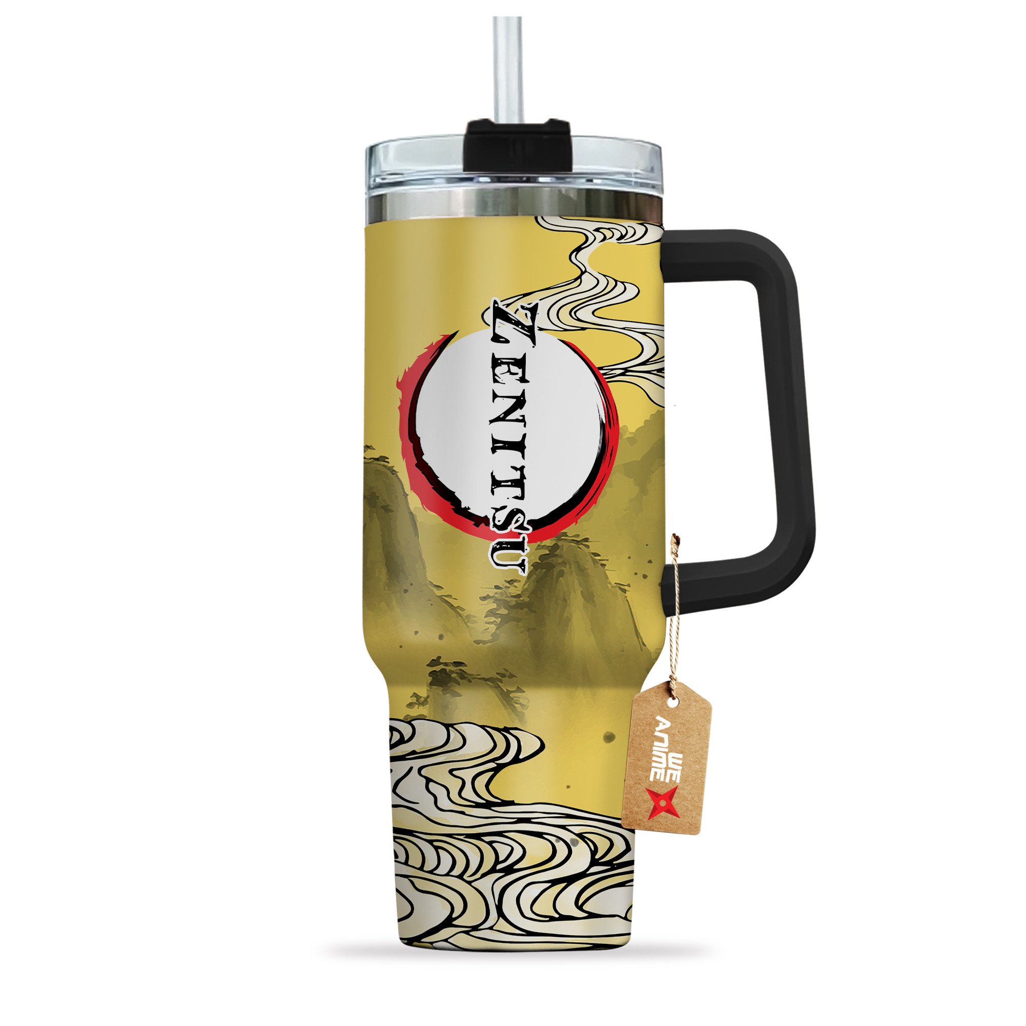 Zenitsu Agatsuma Kimestu no Yaiba Anime Custom Stanley Cup 40 oz 30 oz Tumbler With Handle
