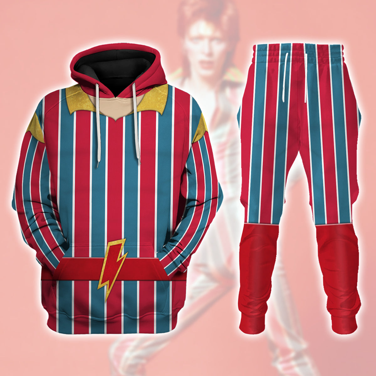 Ziggy Stardust Space Bowie Costume Hoodie Sweatshirt T-Shirt Hawaiian Shirt - Stormmerch Exclusive