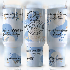 Zodiac Sign Aquarius Custom Stanley Cup 40 oz 30 oz Tumbler With Handle