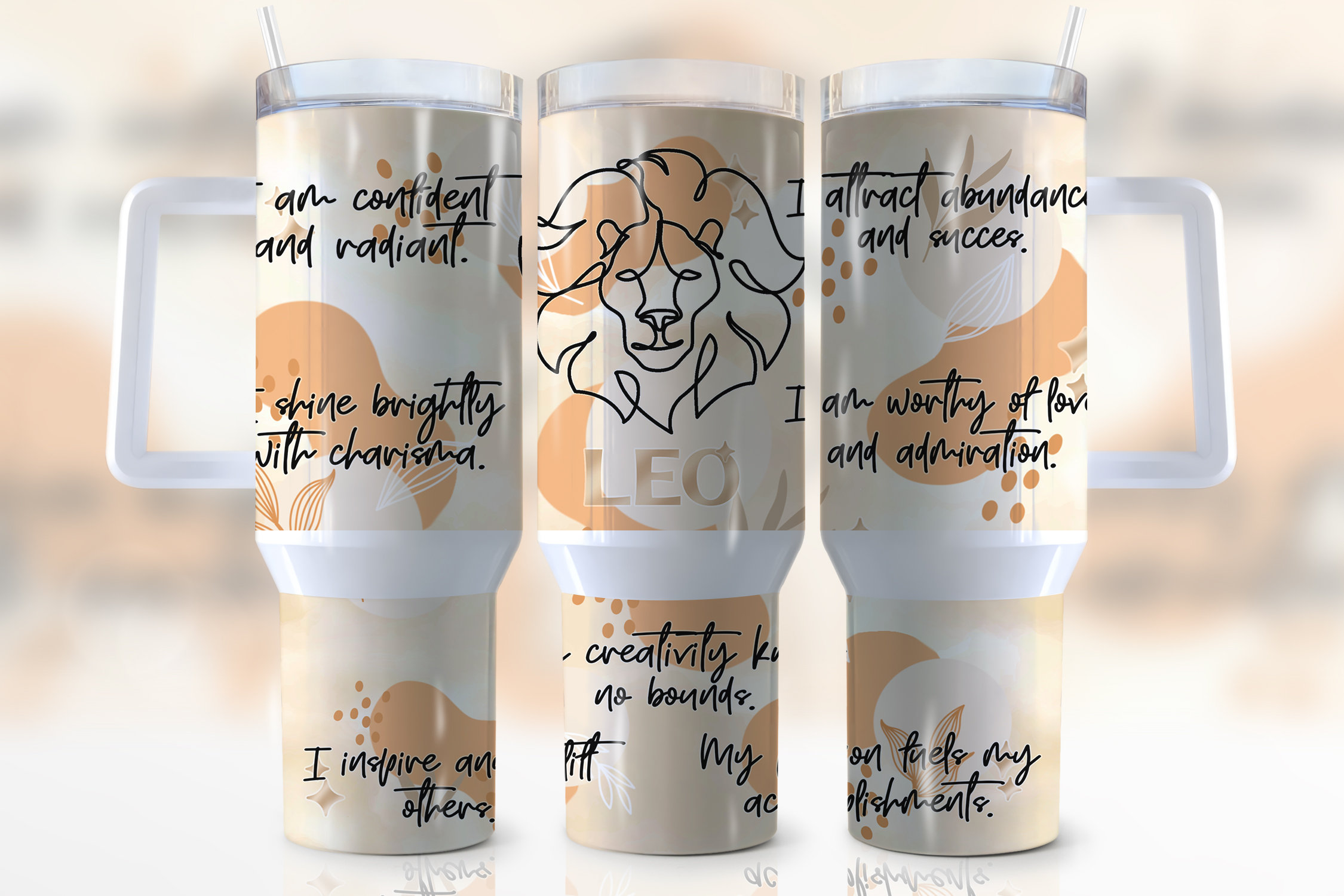 Zodiac Sign Leo Custom Stanley Cup 40 oz 30 oz Tumbler With Handle
