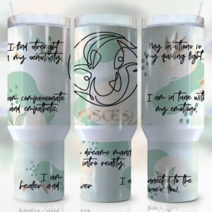 Zodiac Sign Pisces Custom Stanley Cup 40 oz 30 oz Tumbler With Handle