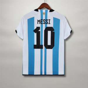Messi Argentina Home Jersey 2022 World Cup Winners
